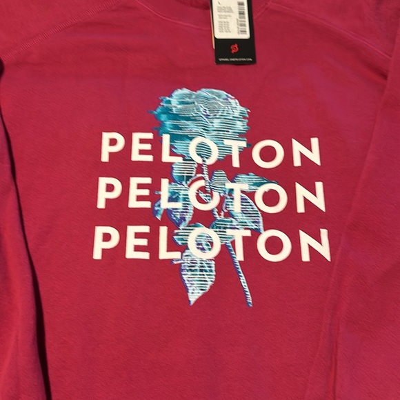 Peloton Sweatshirt Everyday Oversized Crewneck Pink Floral Logo Bike NEW - Picture 5 of 7